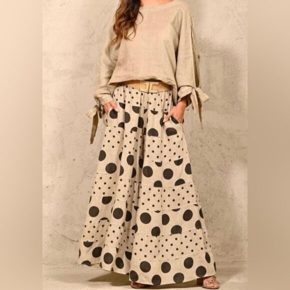 Line Polka dot palazo pant , made in Italy - Picture 1 of 2